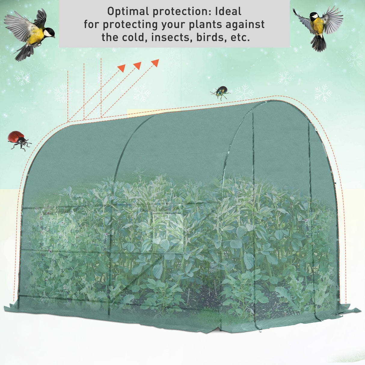 easycomfort easycomfort serra da giardino per piante a tunnel in pe 250 x 200 x 200cm