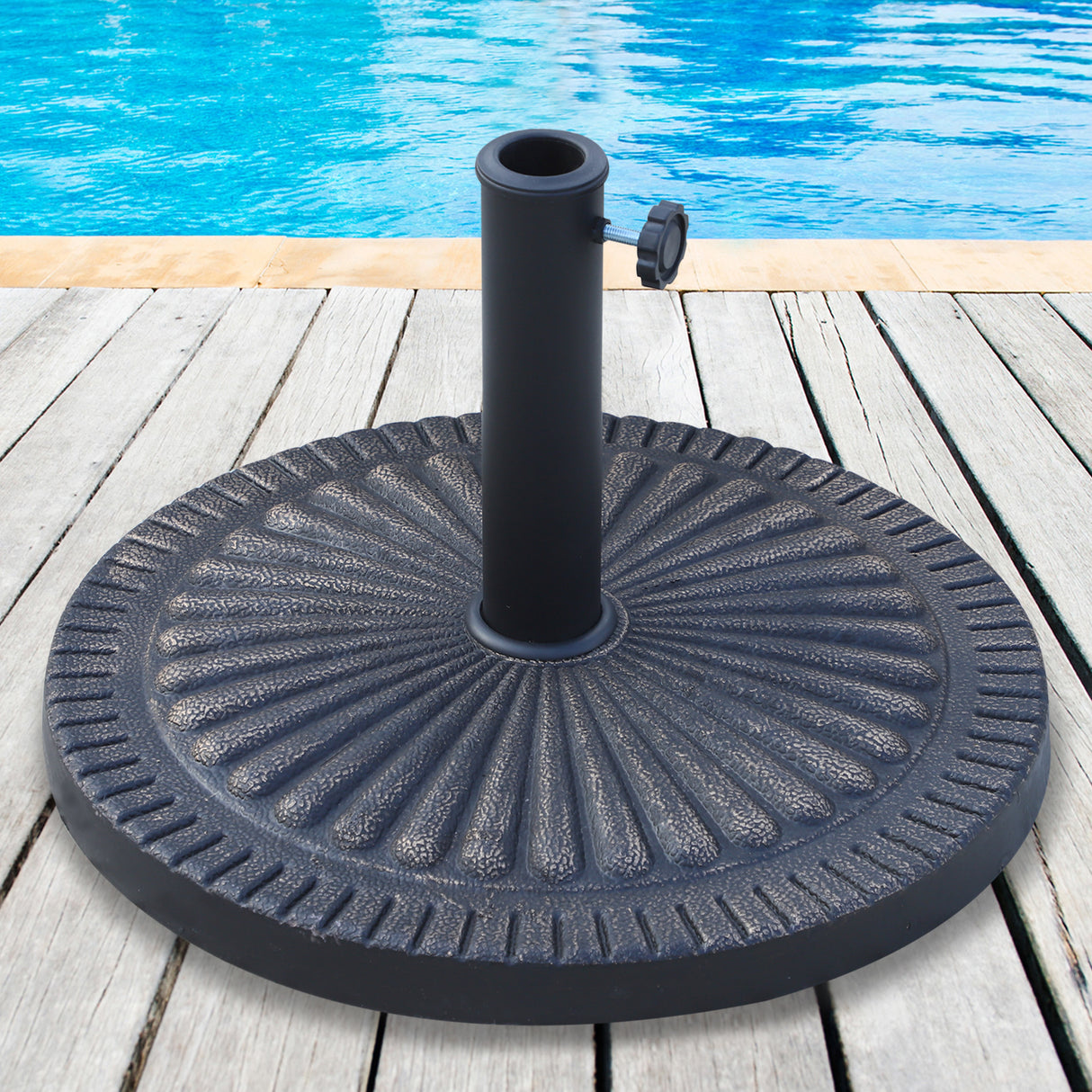 easycomfort easycomfort base per ombrellone diametro 3 8 4 8cm motivo floreale con manopola peso 15kg da giardino resina 49x32cm