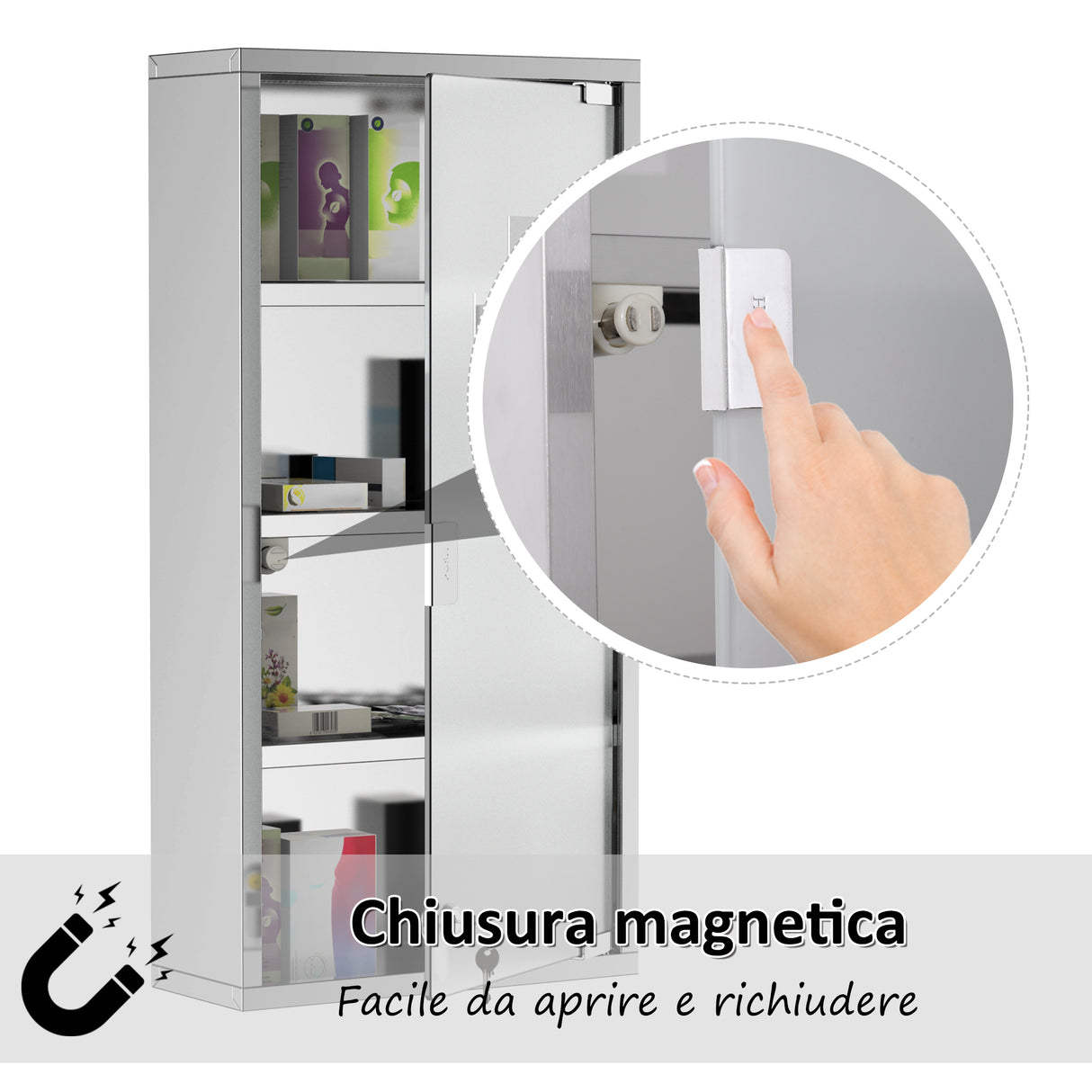 easycomfort easycomfort armadietto medicinale cassetta porta medicina a quattro ripiani in acciaio inox 30 x 12 x 60cm ean 8054111841658