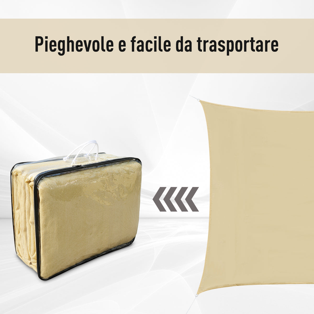 easycomfort easycomfort tenda da sole a vela quadrata in hdpe color sabbia 360x360cm