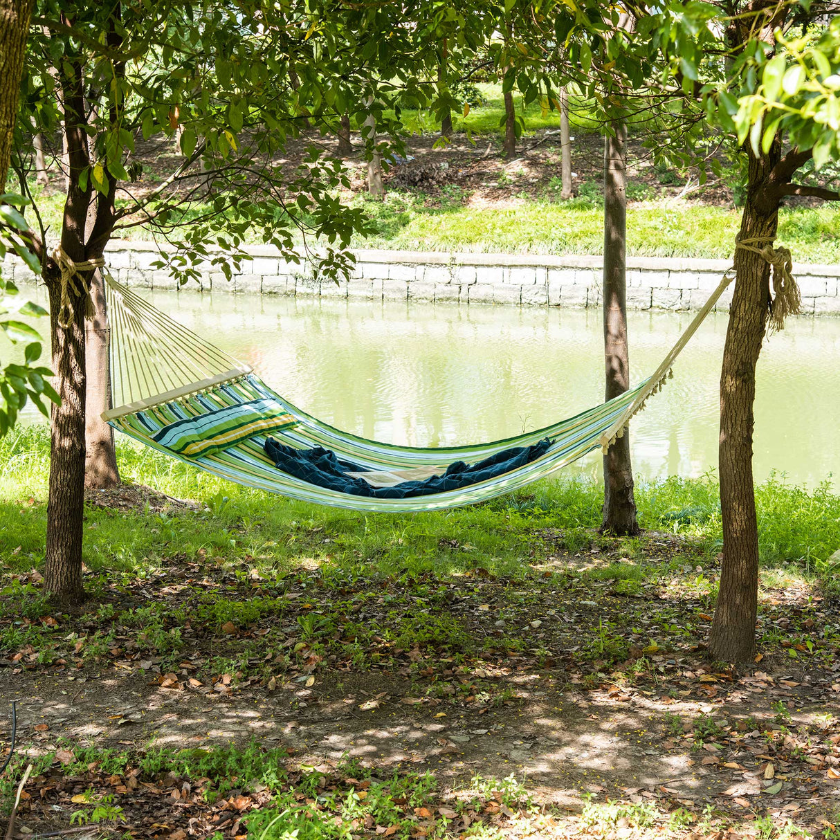 easycomfort amaca da giardino per 1 2 persone max 150kg da interni ed esterni con cuscino removibile 400x140cm