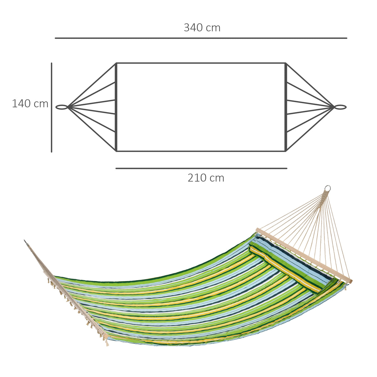 easycomfort amaca da giardino per 1 2 persone max 150kg da interni ed esterni con cuscino removibile 400x140cm