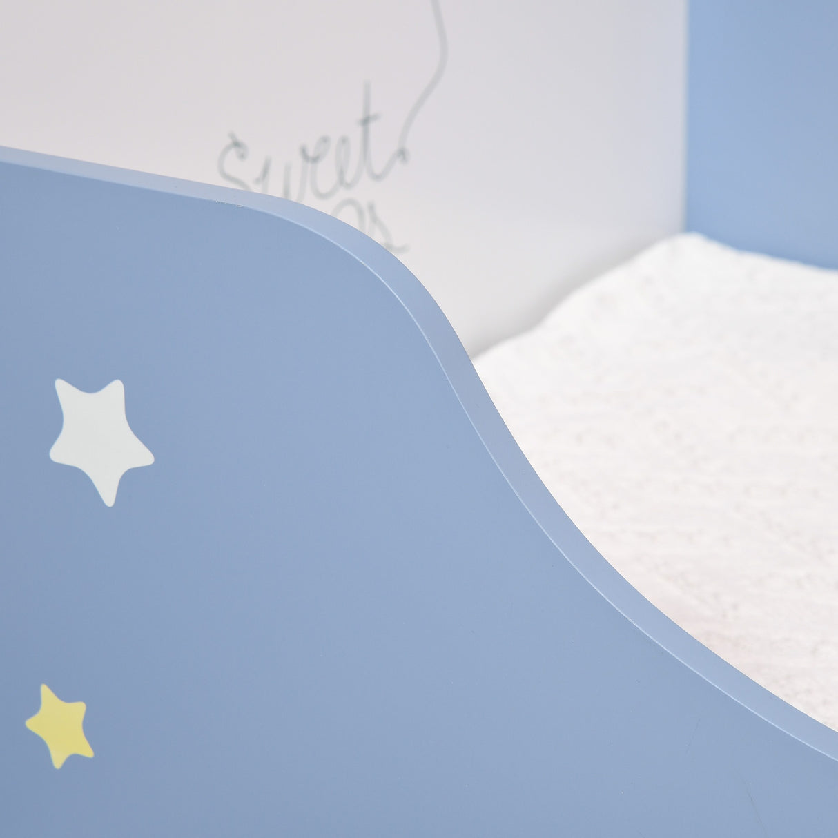 easycomfort easycomfort letto basso per bambini e bambine di 3 anni con sponde lettino blu e bianco 143 x 74 x 59 cm