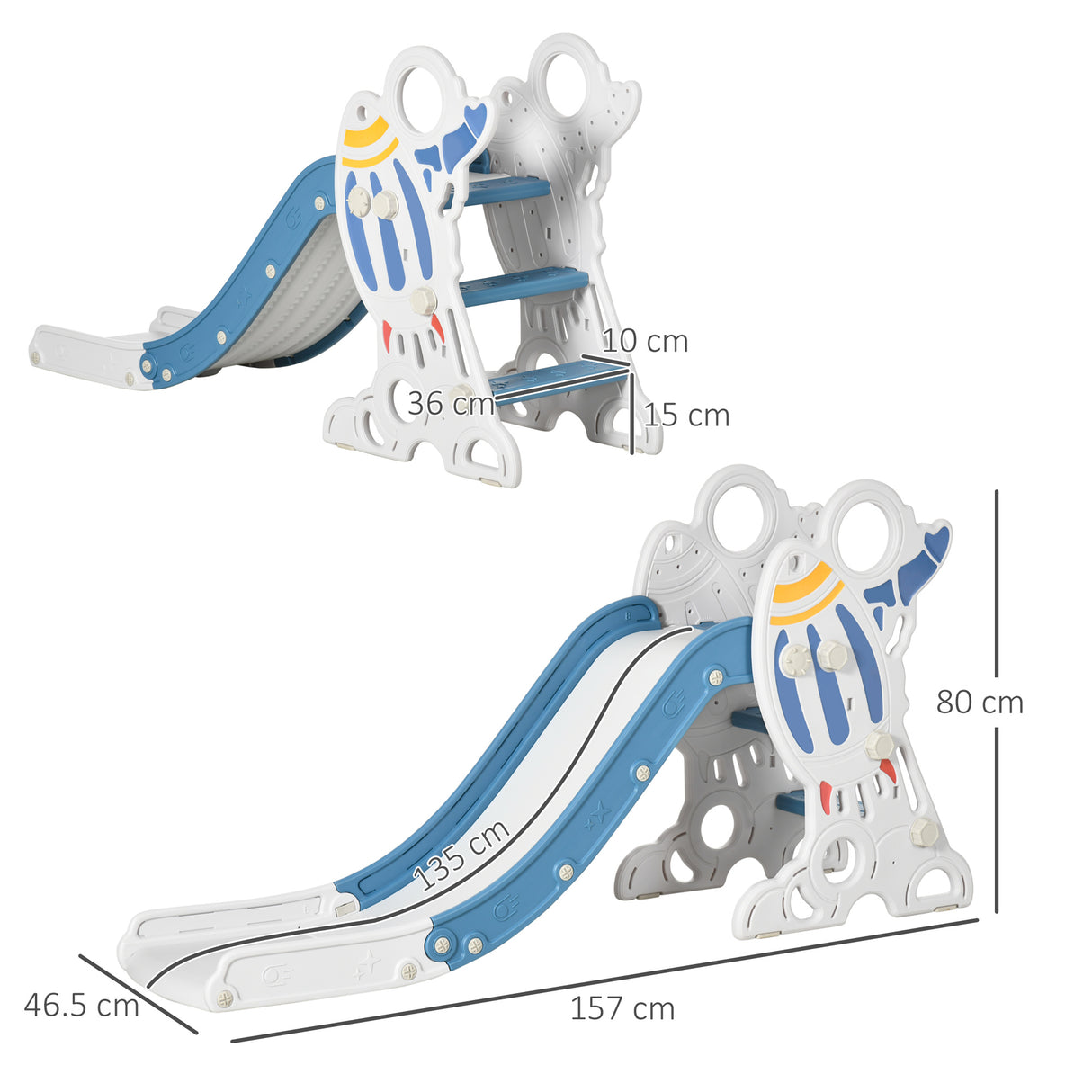 easycomfort easycomfort scivolo per bambini 18 36 mesi in pe e pp a tema spaziale con scale antiscivolo 157x46 5x80 cm