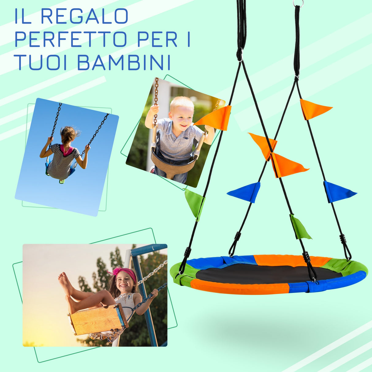 easycomfort easycomfort altalena rotonda per bambini 3 anni per esterni e interni multicolor