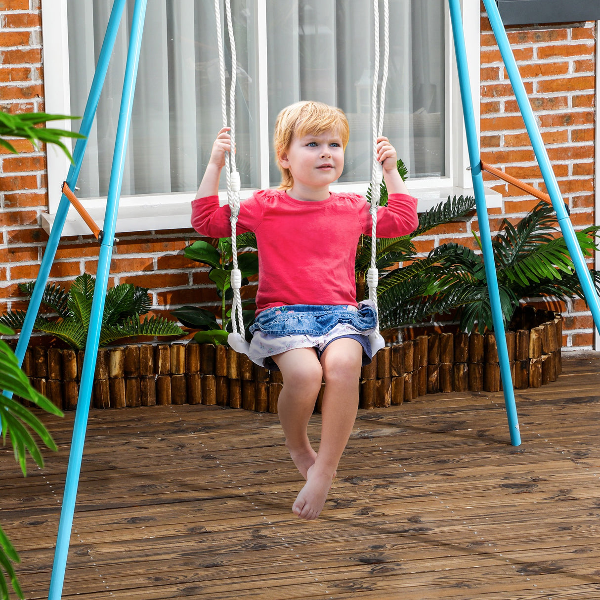 easycomfort easycomfort altalena per bambini 9 36 mesi in pp e pe con corda regolabile e luci led 39x16 5x120 180 cm bianco