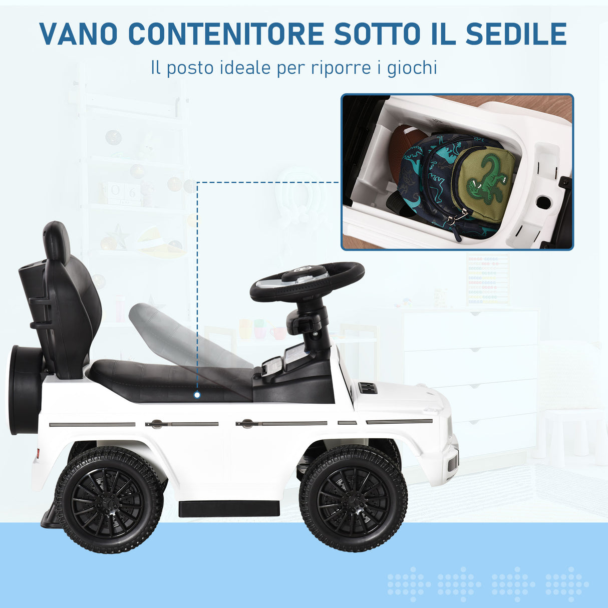 easycomfort easycomfort macchina a spinta per bambini 12 36 mesi con licenza mercedes tettuccio e maniglia di spinta 85 5x40 5x95 cm bianco