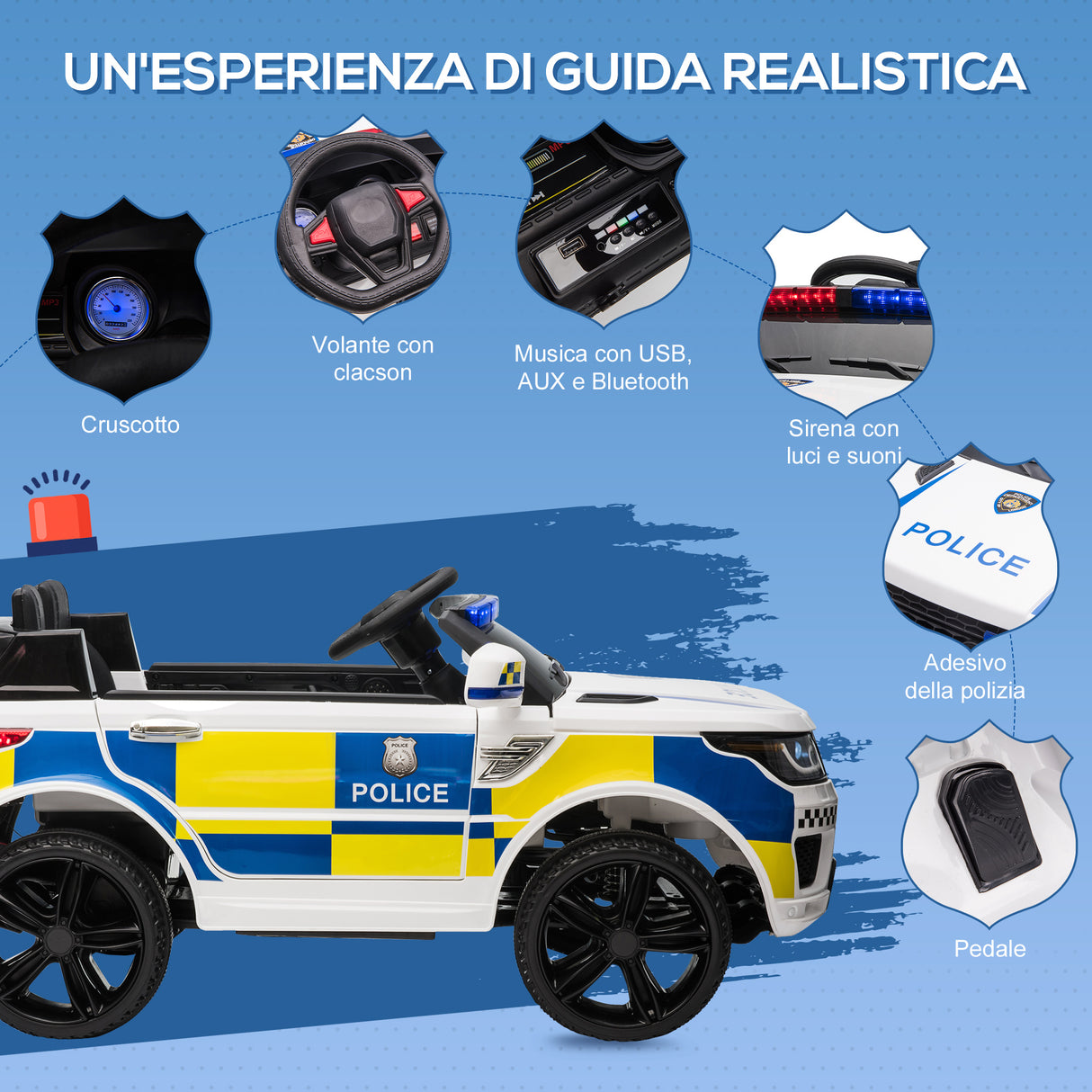 easycomfort easycomfort macchina elettrica per bambini con telecomando bianco