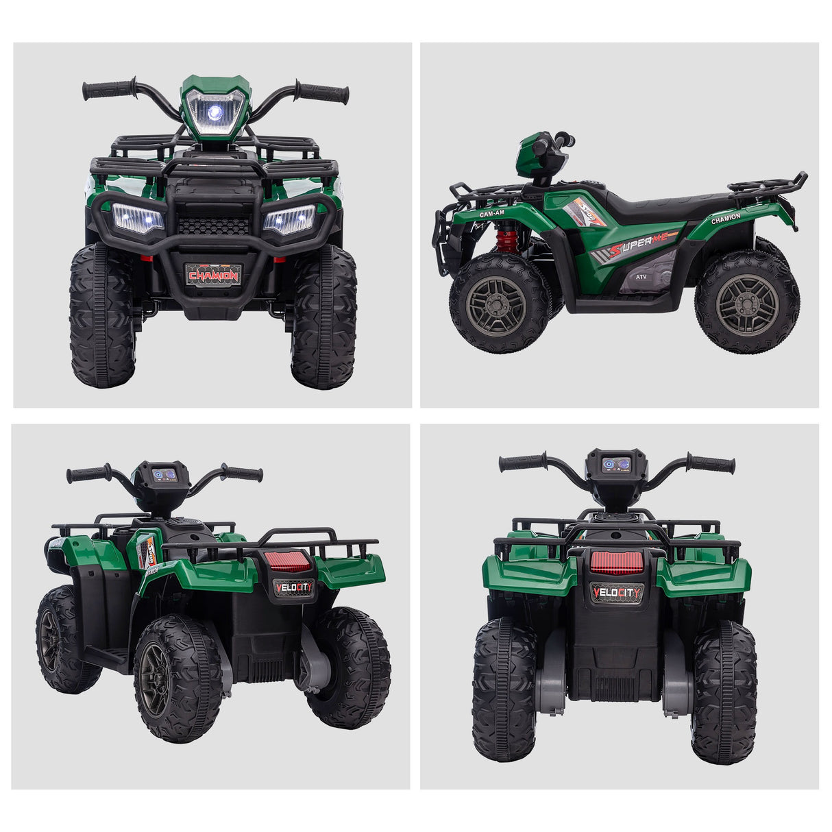 easycomfort easycomfort quad per bambini 3 6 anni con 3 luci led velocita max 4kmh e 50 minuti max di carica 88x45x50 cm