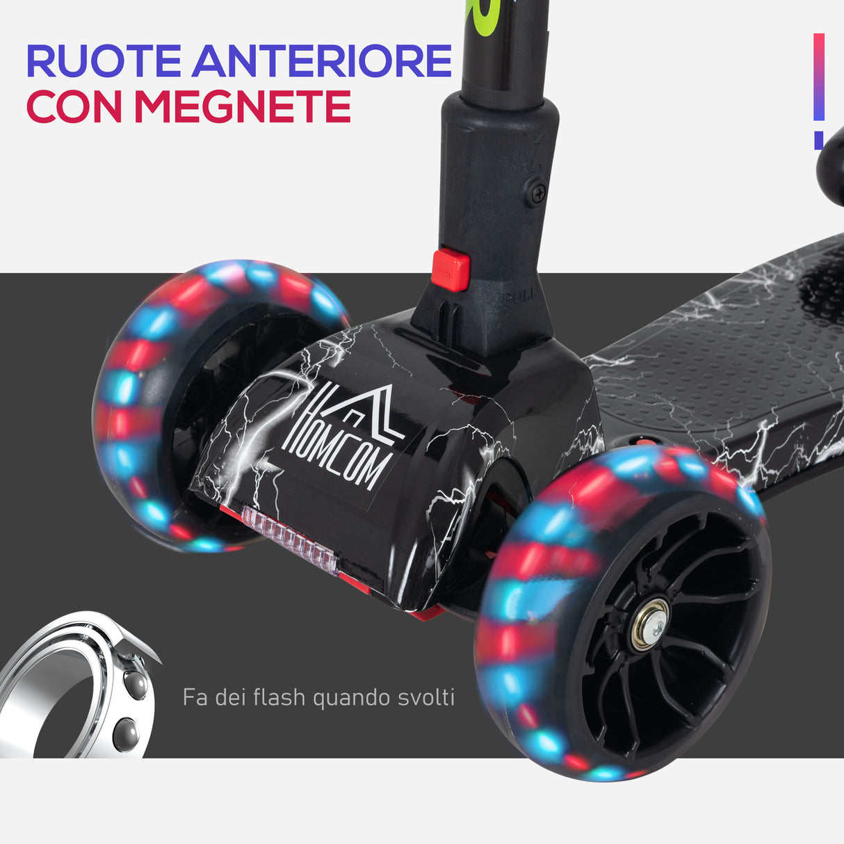 easycomfort easycomfort monopattino a 3 ruote per bambini piccoli 3 6 anni pieghevole regolabile con musica ruote luminose e razzi nero
