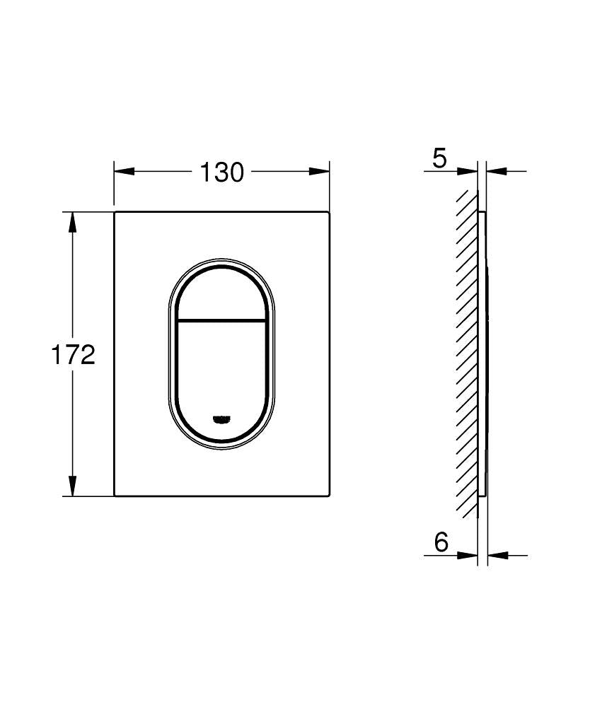 Plaque de finition Grohe ARENA COSMOPOLITAN S Or brossé 37624GN0