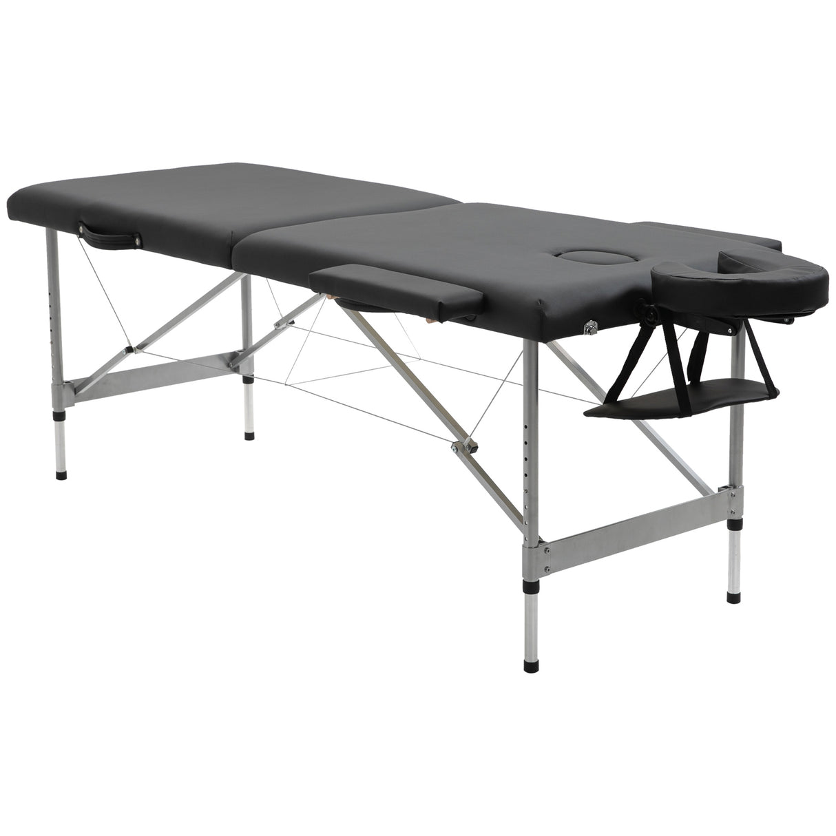 easycomfort lettino per massaggio portatile e pieghevole con altezza regolabile e seduta imbottita 186x71x62 83 cm nero