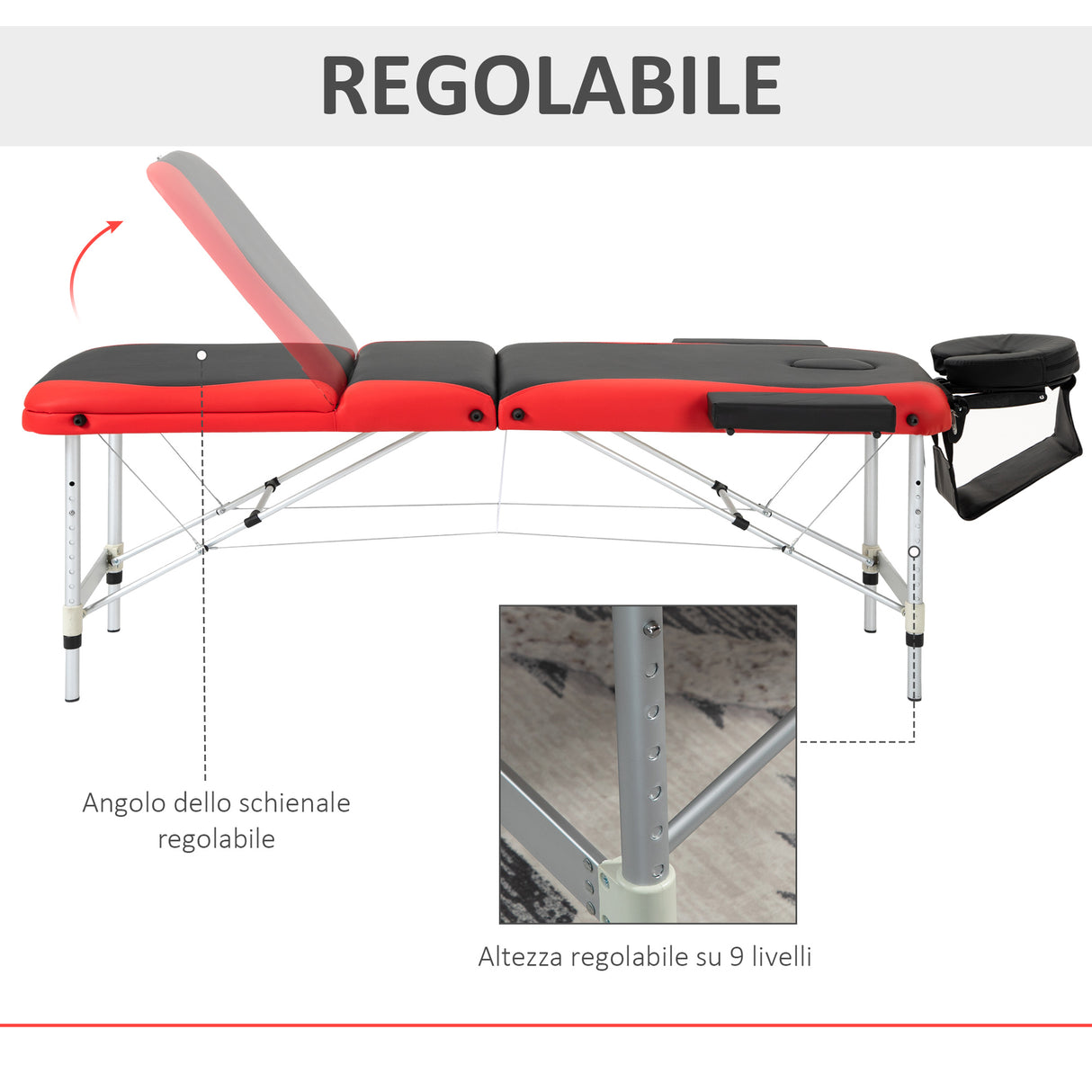 easycomfort easycomfort lettino massaggi portatile pieghevole e professionale in alluminio