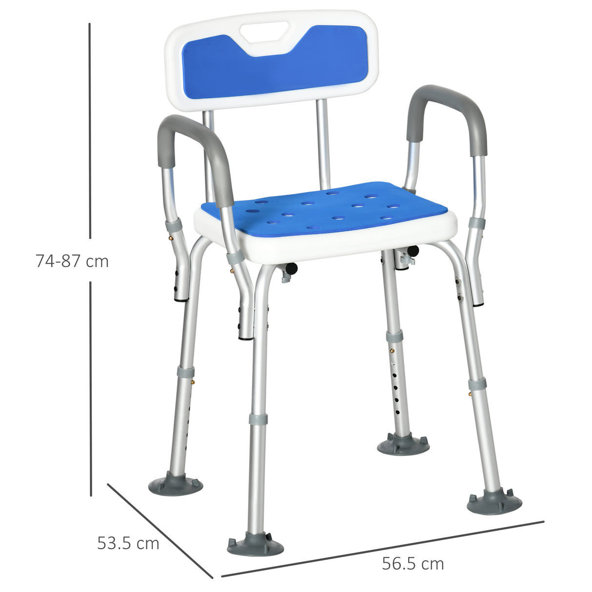 easycomfort easycomfort sedia per doccia con imbottitura e altezza regolabile braccioli e piedini a ventosa