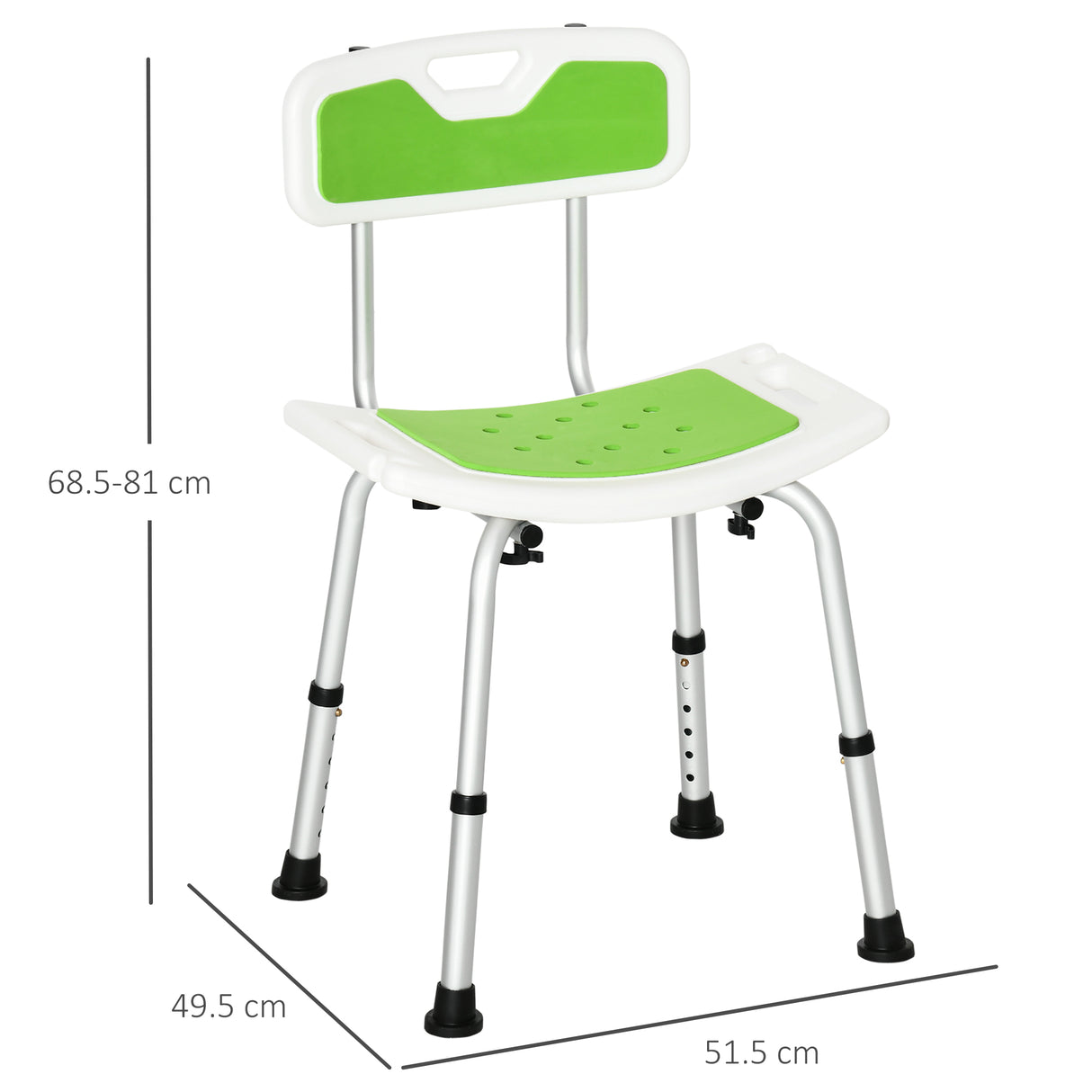 easycomfort easycomfort sedia per doccia in alluminio ed eva con altezza regolabile su 6 livelli e schienale ricurvo 51 5x49 5x68 5 81 cm