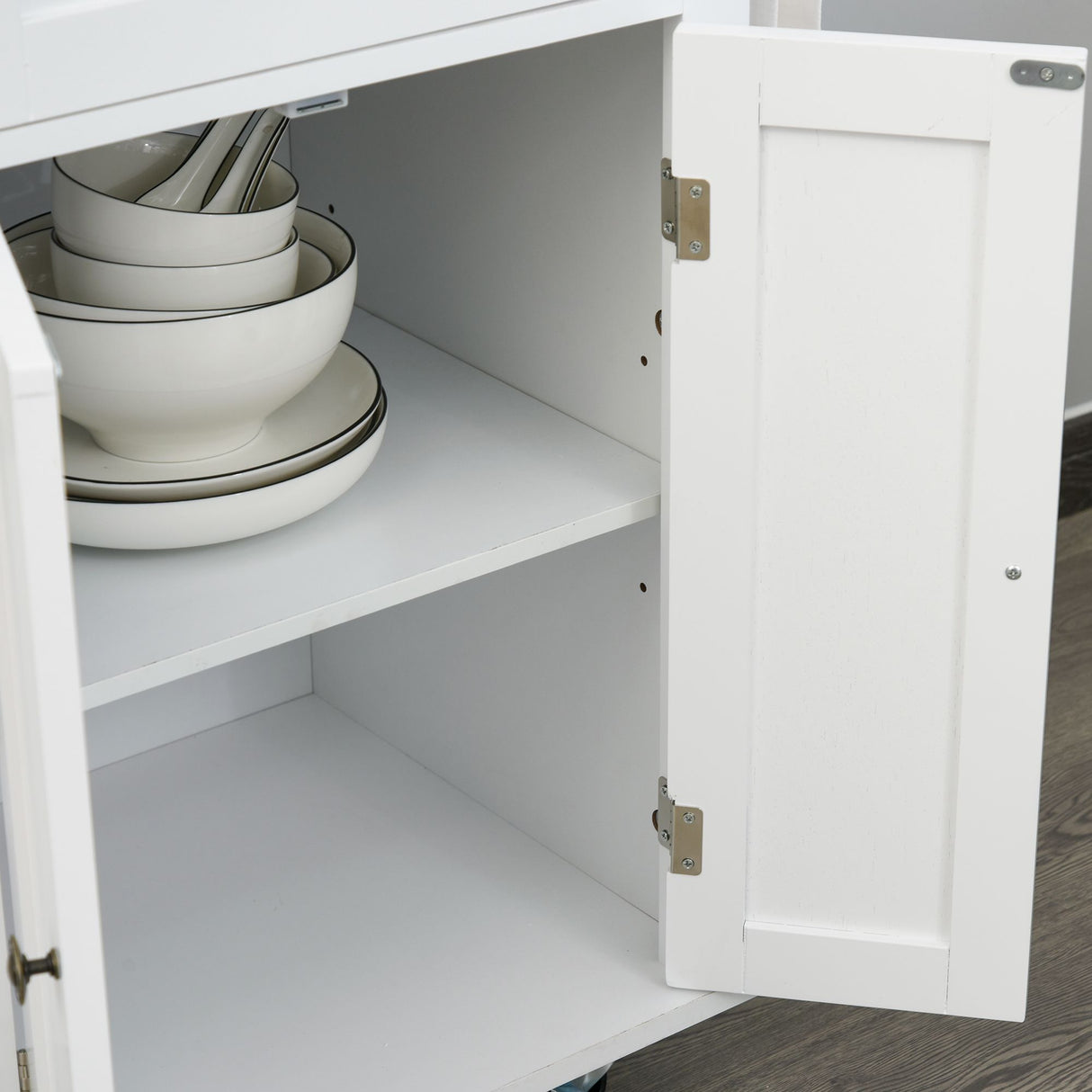 easycomfort easycomfort carrello da cucina portavivande con cassetti armadietti portaspezie e 4 ruote legno 111x44 5x82 5cm bianco