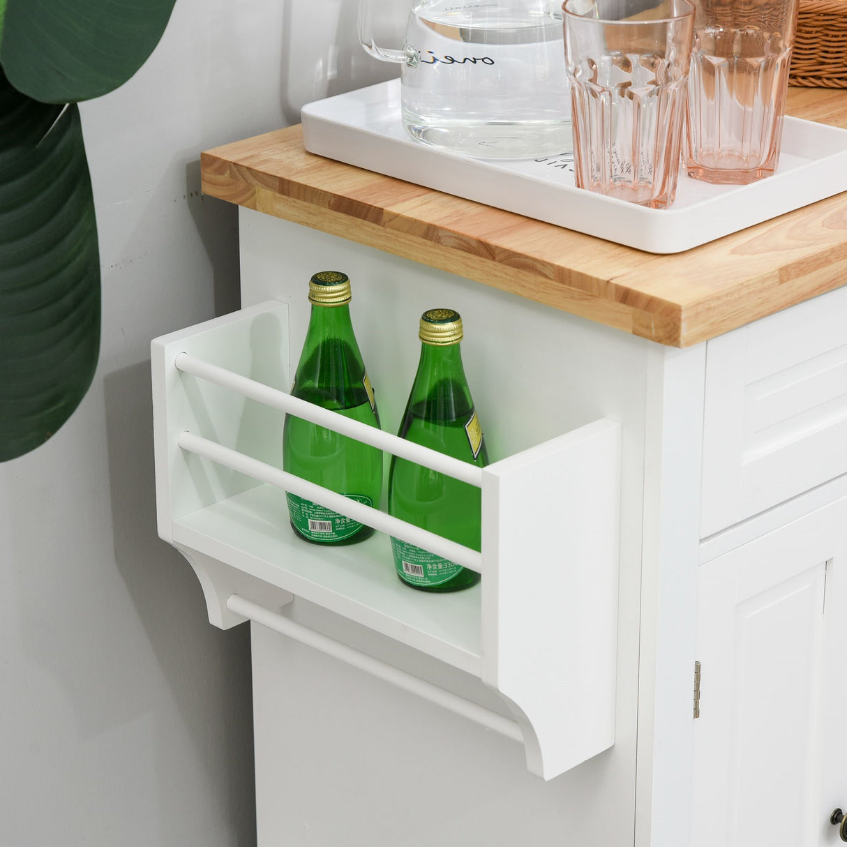 easycomfort easycomfort carrello da cucina portavivande con cassetti armadietti portaspezie e 4 ruote legno 111x44 5x82 5cm bianco