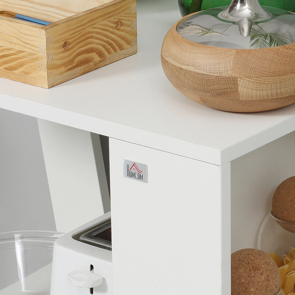 easycomfort easycomfort carrello da cucina portavivande in legno con 2 ripiani e ruote 60x38x77cm bianco