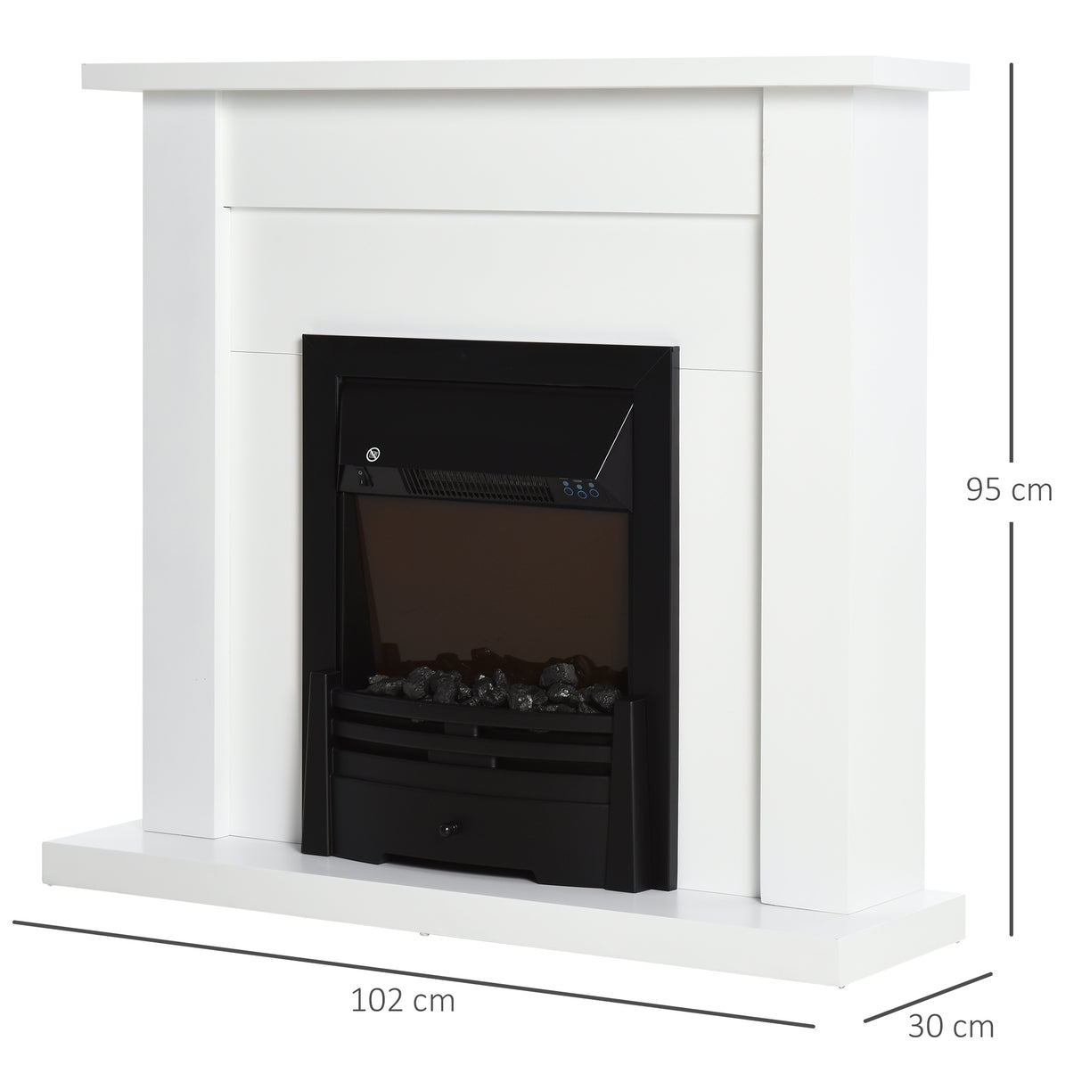 easycomfort easycomfort camino elettrico 10002000w effetto fiamma con led a 5 livelli e telecomando bianco