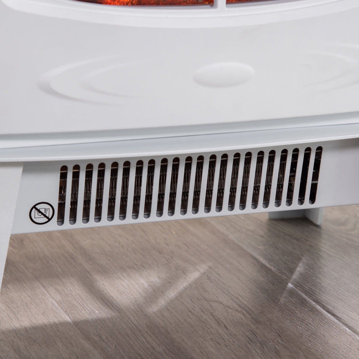 easycomfort camino elettrico da terra con effetto fiamma temperatura regolabile bianco