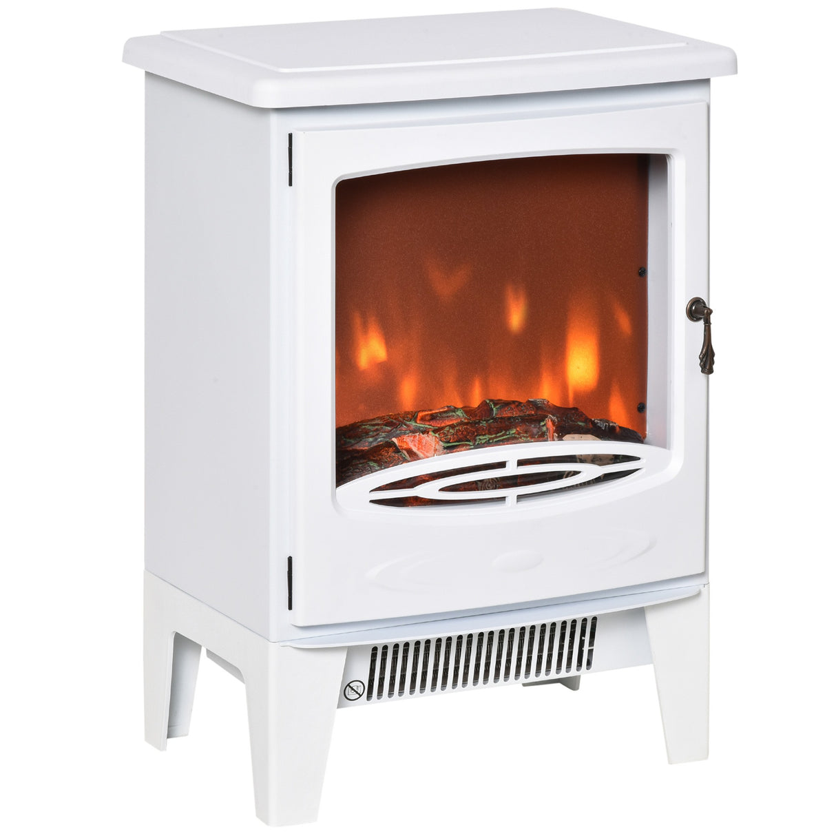 easycomfort camino elettrico da terra con effetto fiamma temperatura regolabile bianco