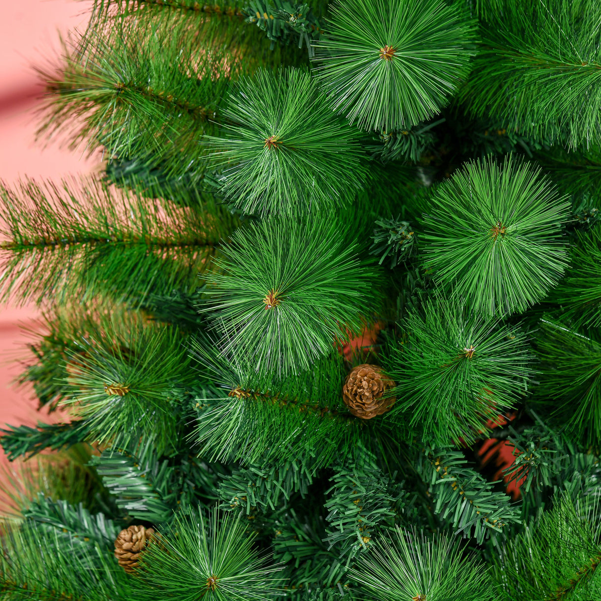 easycomfort easycomfort albero di natale decorato e ignifugo per interni con 782 rami e base in metallo 116x180 cm verde