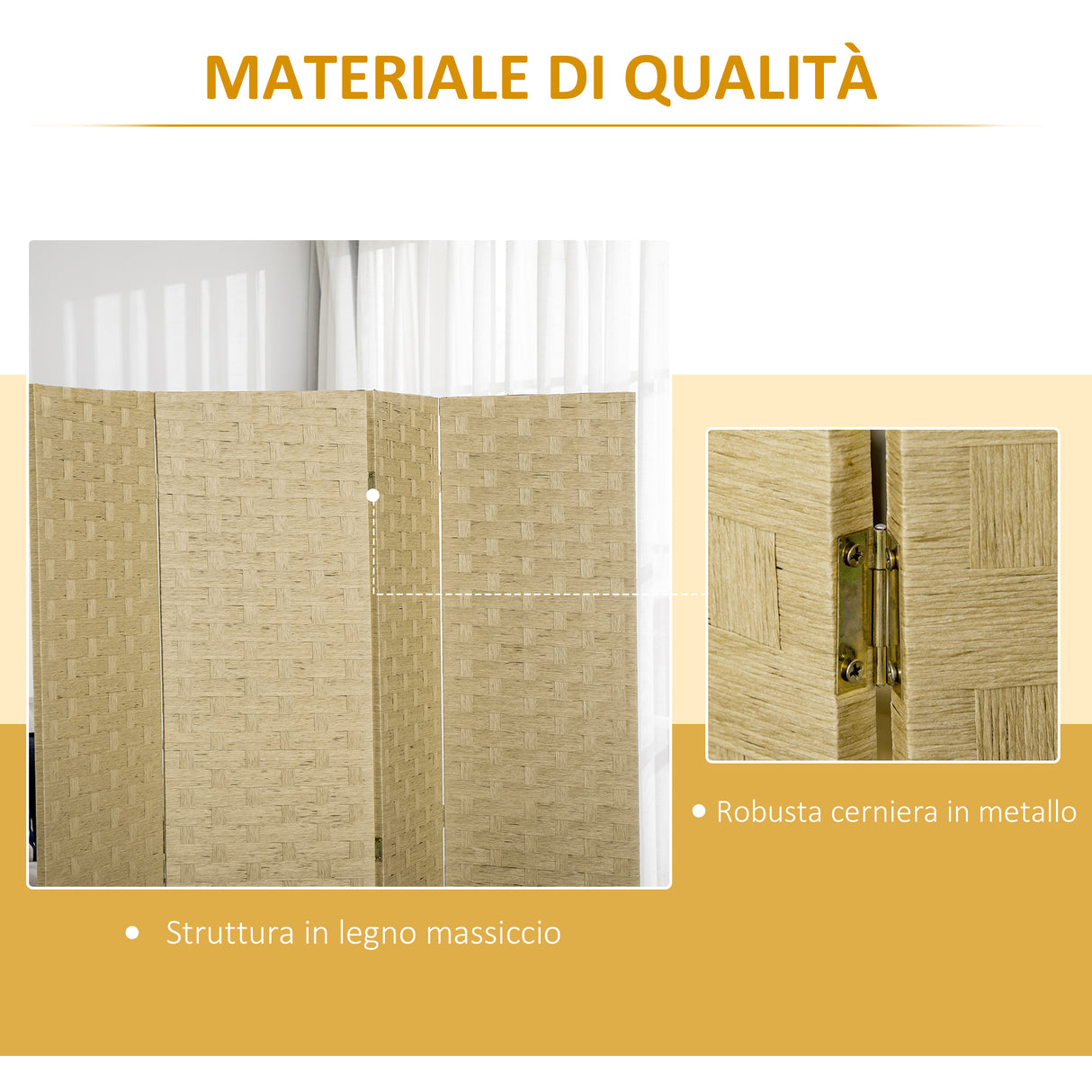 easycomfort easycomfort paravento separe da interno a 4 ante in legno pieghevole e salvaspazio altezza 170cm marrone