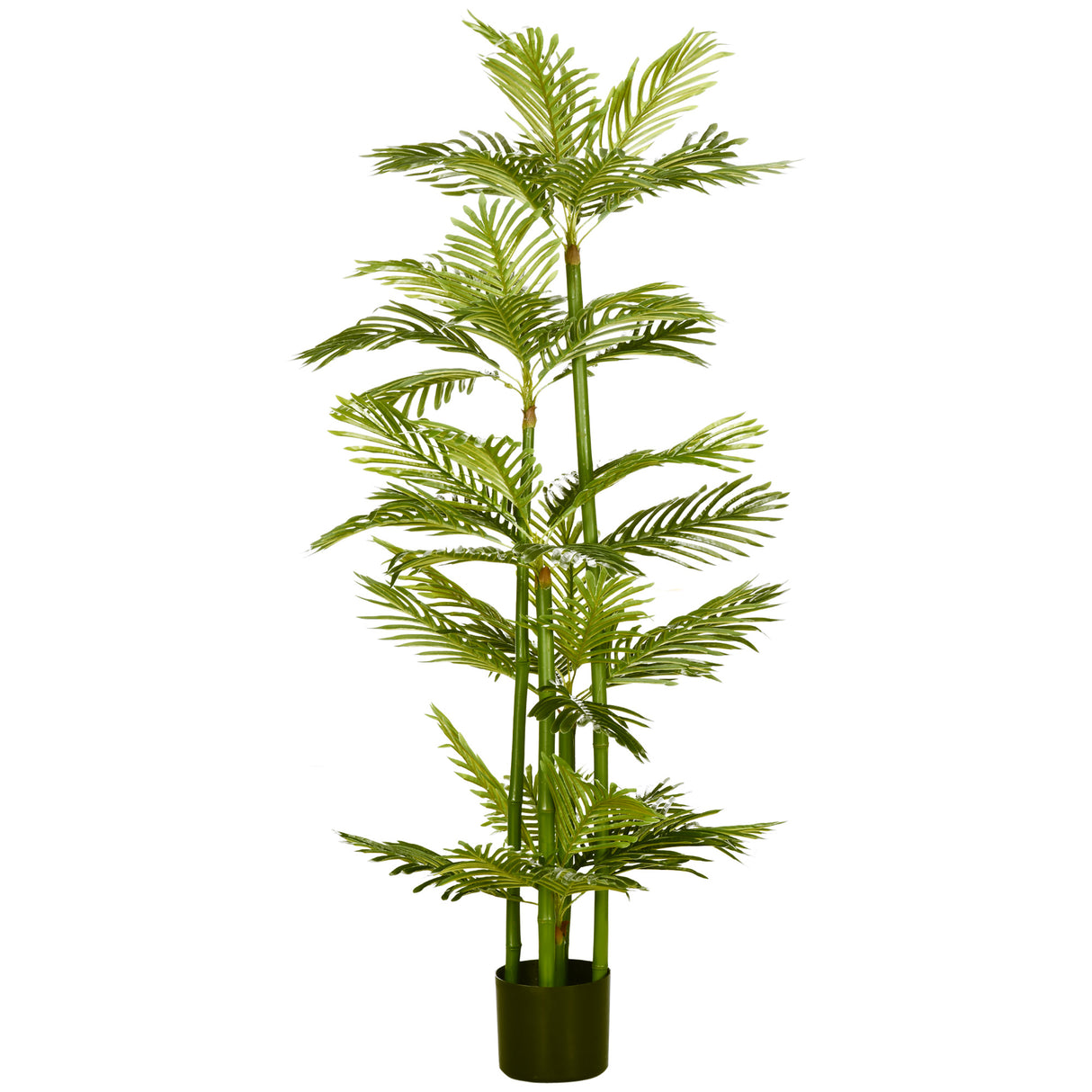 easycomfort pianta artificiale di palma da 140 cm a 45 foglie e 5 rami con vaso o15x12 cm per interni ed esterni verde