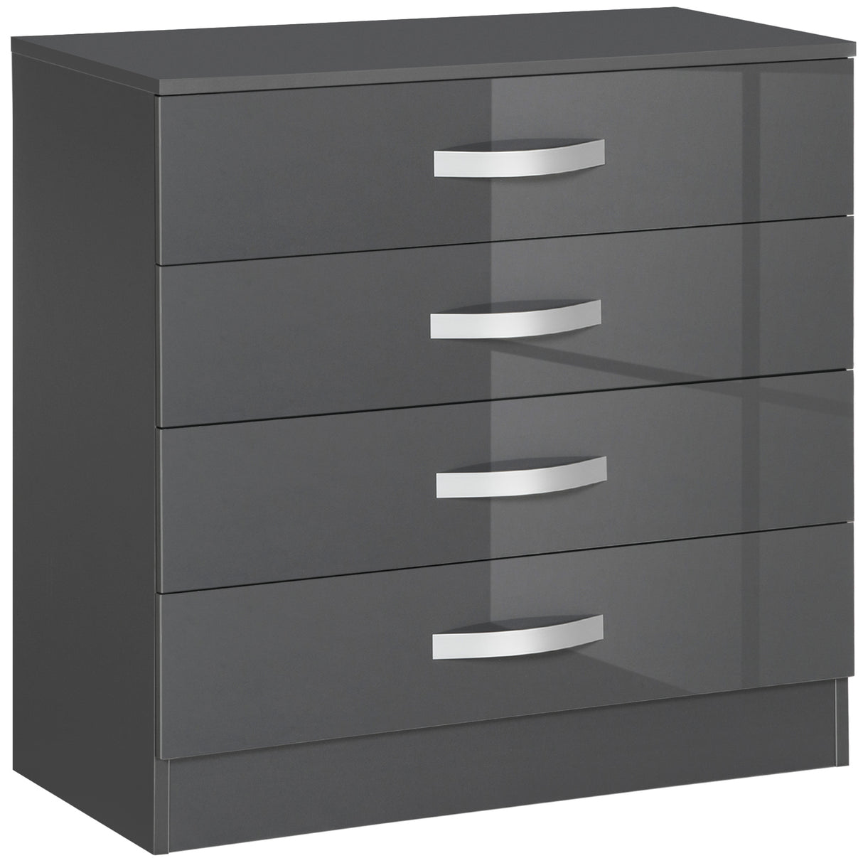 easycomfort easycomfort cassettiera da 4 cassetti con maniglie di metallo in truciolato 75x36x72 cm grigio