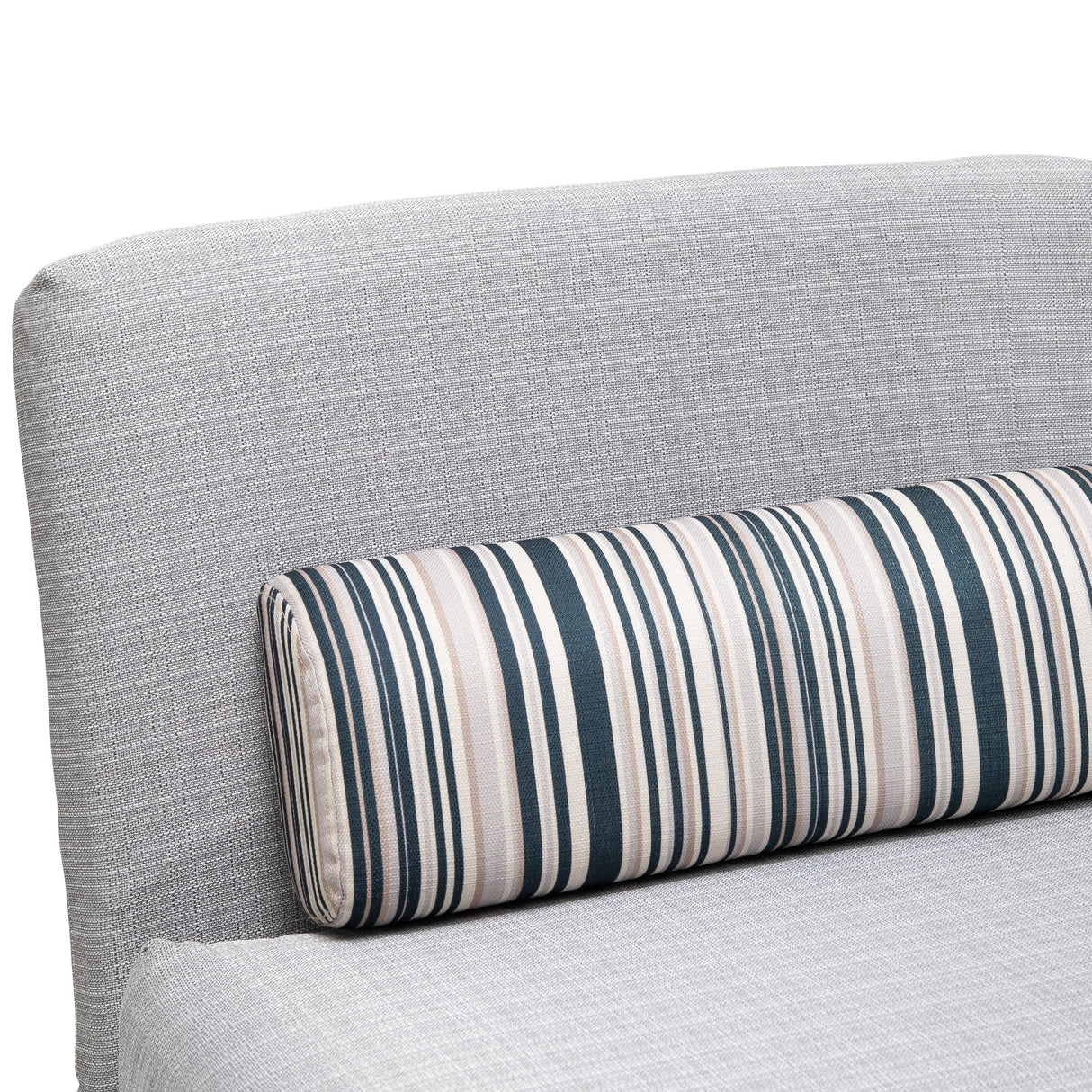 easycomfort easycomfort poltrona letto in ferro e cotone con cuscino a righe 75 x 70 x 75cm grigio ean 8055776914640