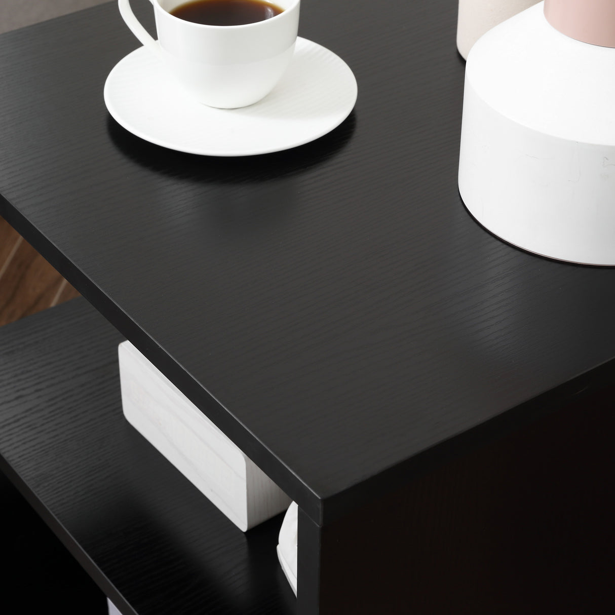 easycomfort easycomfort moderno tavolino da caffe basso da salotto per soggiorno e sala da pranzo in legno 50x50x50 cm nero ean 8054111849364