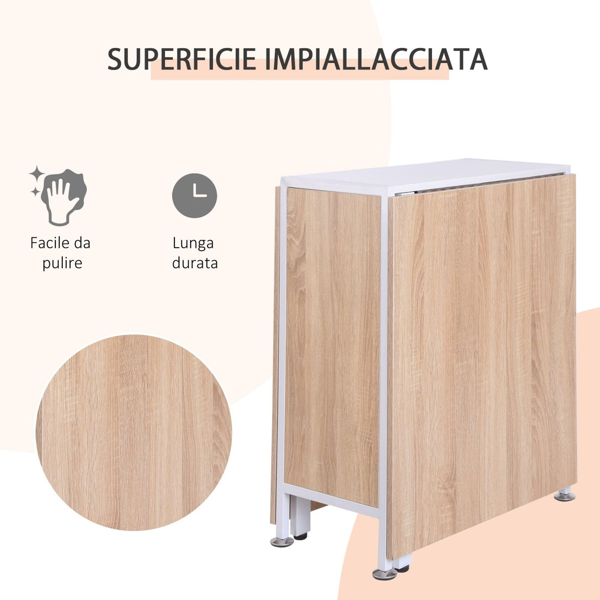 easycomfort easycomfort tavolo multiuso design pieghevole con 4 scompartimenti 169 60 75cm ean 8054111849760