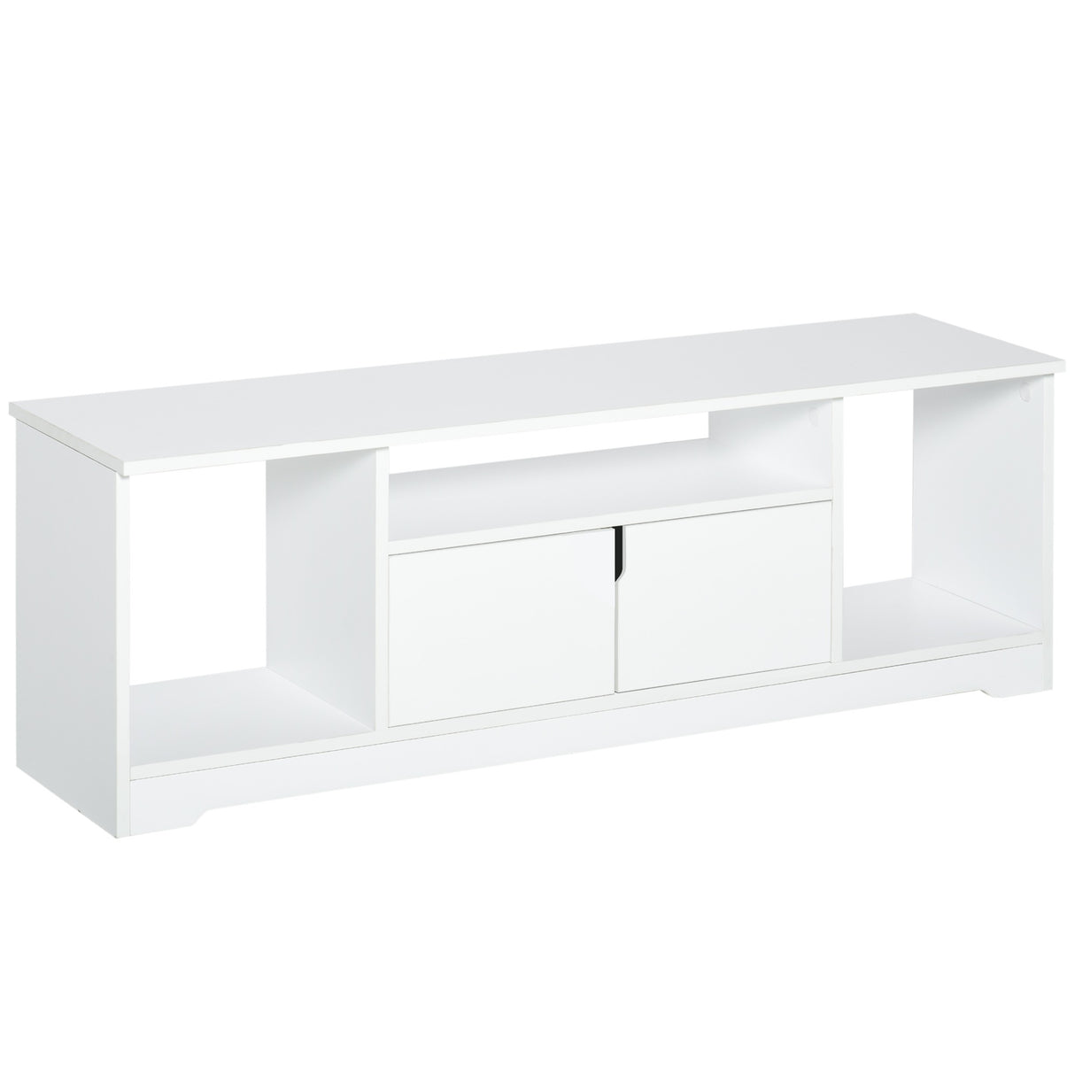 easycomfort easycomfort mobile porta tv fino a 42 con armadietto e ripiani aperti in legno 120x30x41cm
