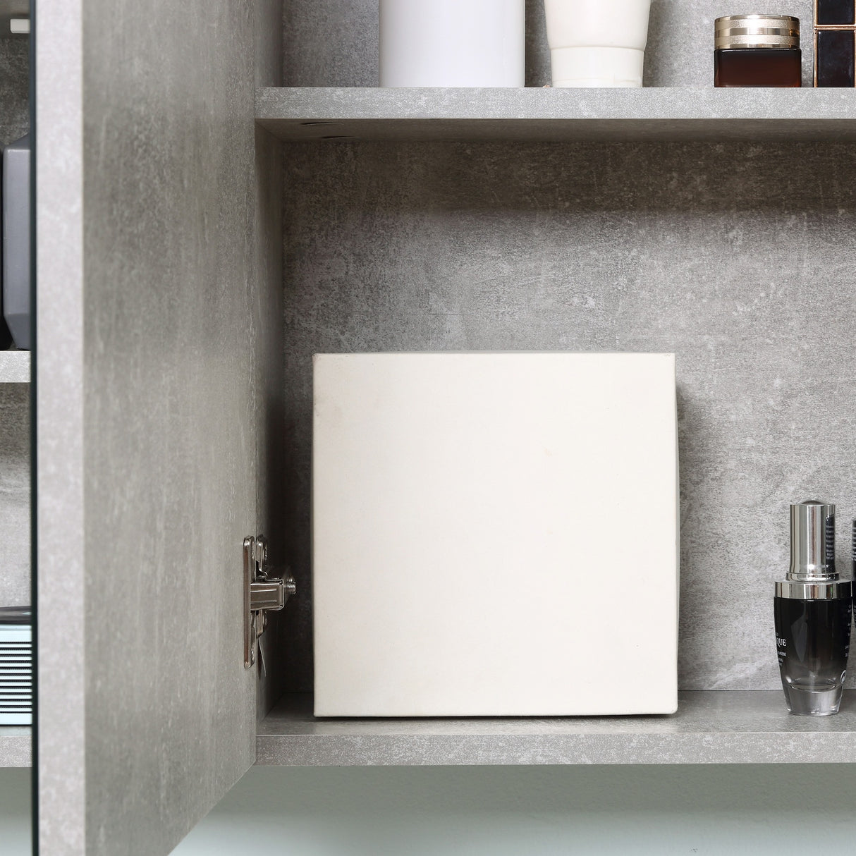 easycomfort easycomfort specchiera bagno a parete con anta e mensole laterali in legno 80x19 8x64cm