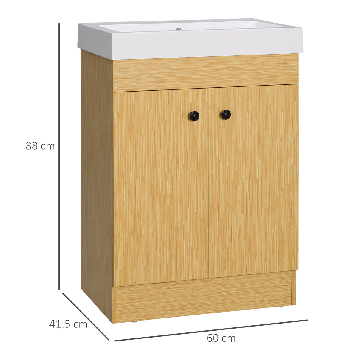 easycomfort easycomfort mobile bagno sotto lavabo in truciolato con ripiani regolabili e lavello curvo 60x41 5x88 cm