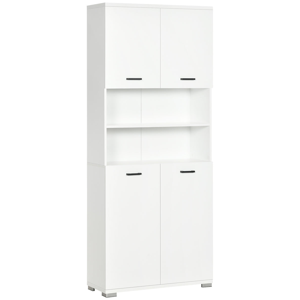 easycomfort easycomfort mobile bagno in truciolato bianco con 2 armadietti con ante e 2 ripiani aperti 80x33 5x190 cm
