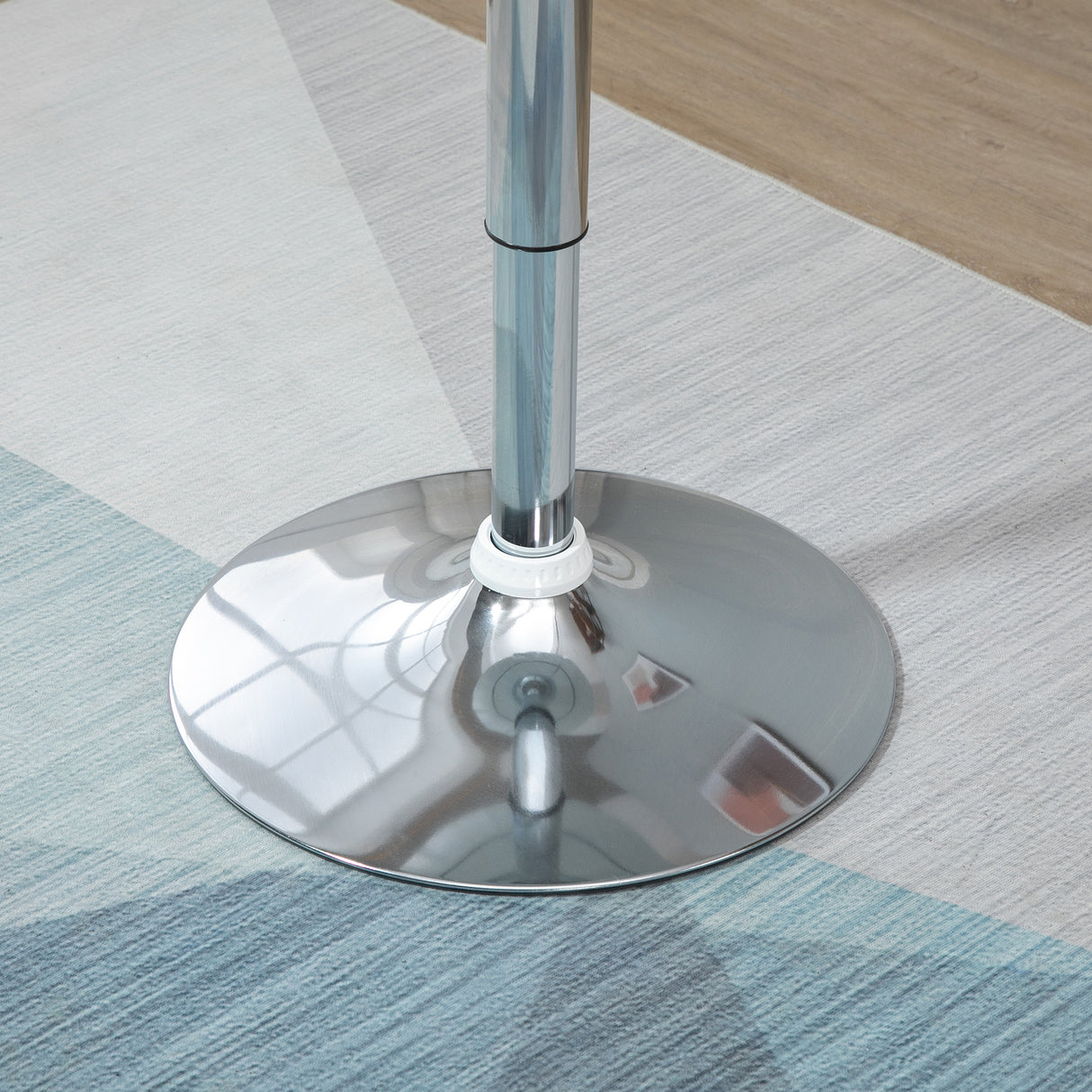 easycomfort easycomfort tavolo rotondo da bar con piano girevole altezza regolabile con leva a gas e base bianco