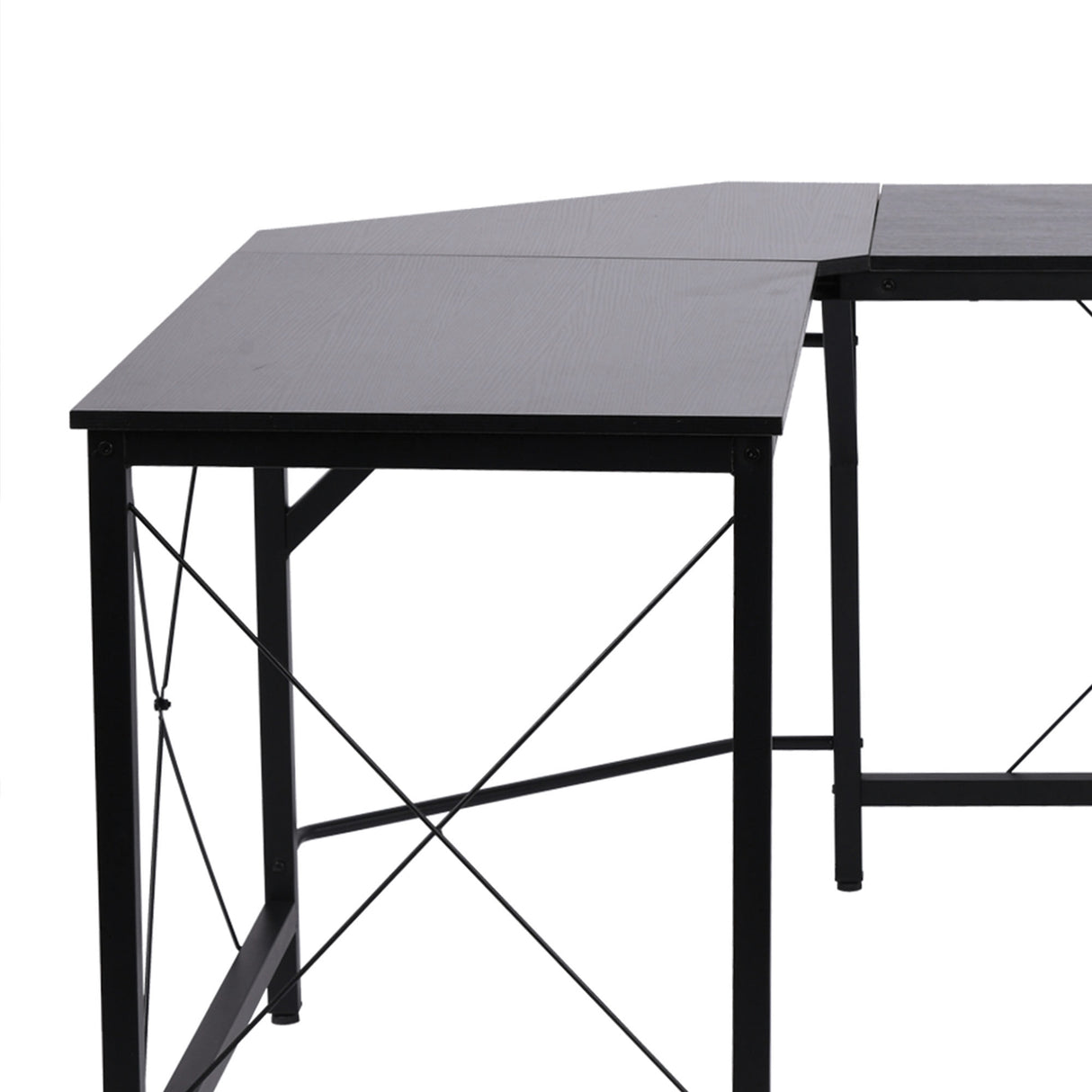 easycomfort easycomfort scrivania spaziosa nera e finitura in rovere perfetta postazione da lavoro per casa e ufficio a forma di l con soluzione angolare finitura in rovere 150x150x76cm nera ean 8054144134499