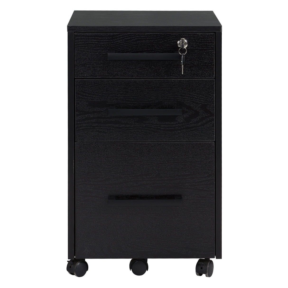 easycomfort easycomfort cassettiera portadocumenti da ufficio schedario con 3 cassetti e serratura in legno nero 39 2 x 40 x 65 4cm ean 8054111849296