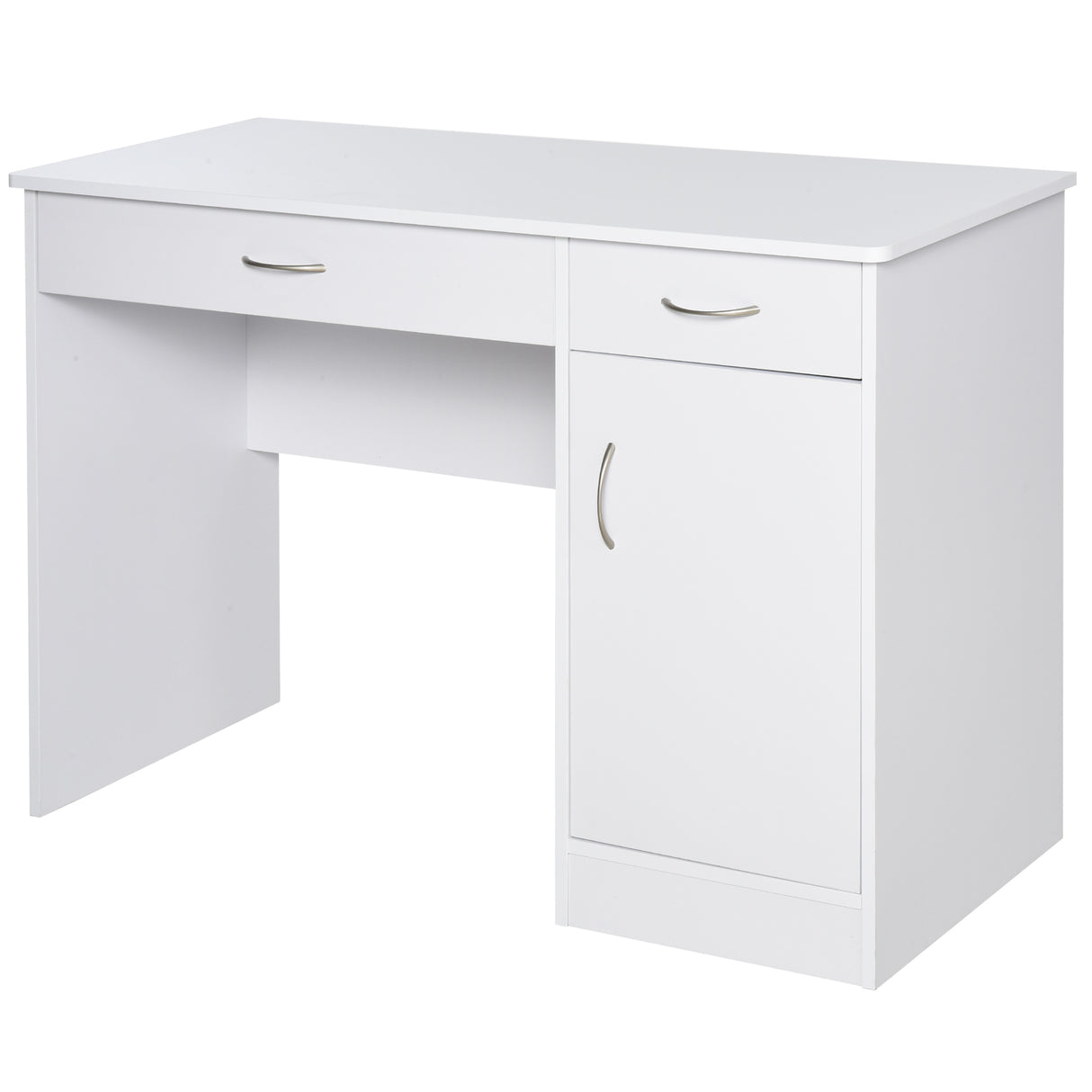 easycomfort easycomfort scrivania moderna per pc e computer con 2 cassetti e 1 armadietto scrivania con libreria salvaspazio per ufficio o camera in legno bianco ean 8054111847667
