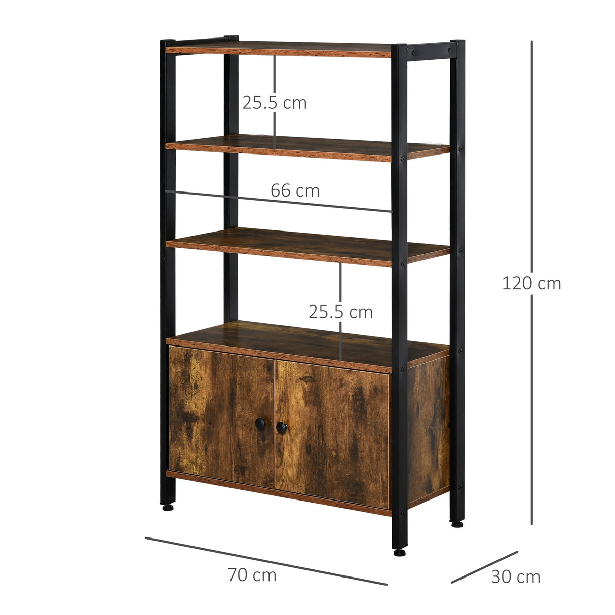 easycomfort easycomfort libreria moderna stile industriale 3 mensole e armadietto casa e ufficio ean 8054144132426