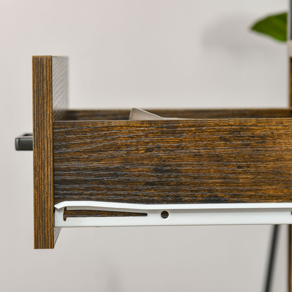 easycomfort easycomfort scrivania pc con scaffale e cassetti in legno truciolato e acciaio 140x50x110cm