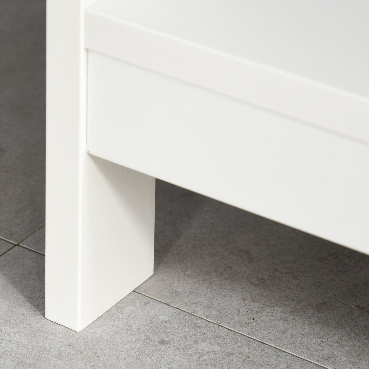 easycomfort easycomfort tavolo consolle con 2 cassetti e 2 mensole mobile da ingresso e soggiorno in mdf 100x30 5x80cm bianco ean 8054144133713