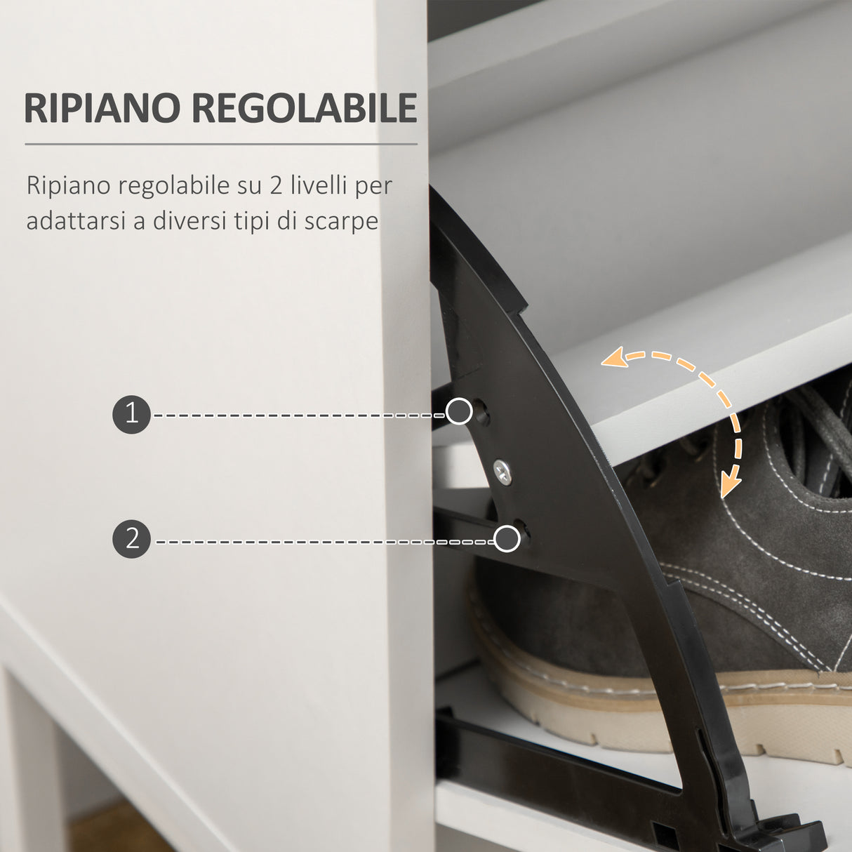 easycomfort easycomfort mobile scarpiera moderno per 12 paia di scarpe con 2 ante a ribalta e cassetto 76x26x110 cm bianco