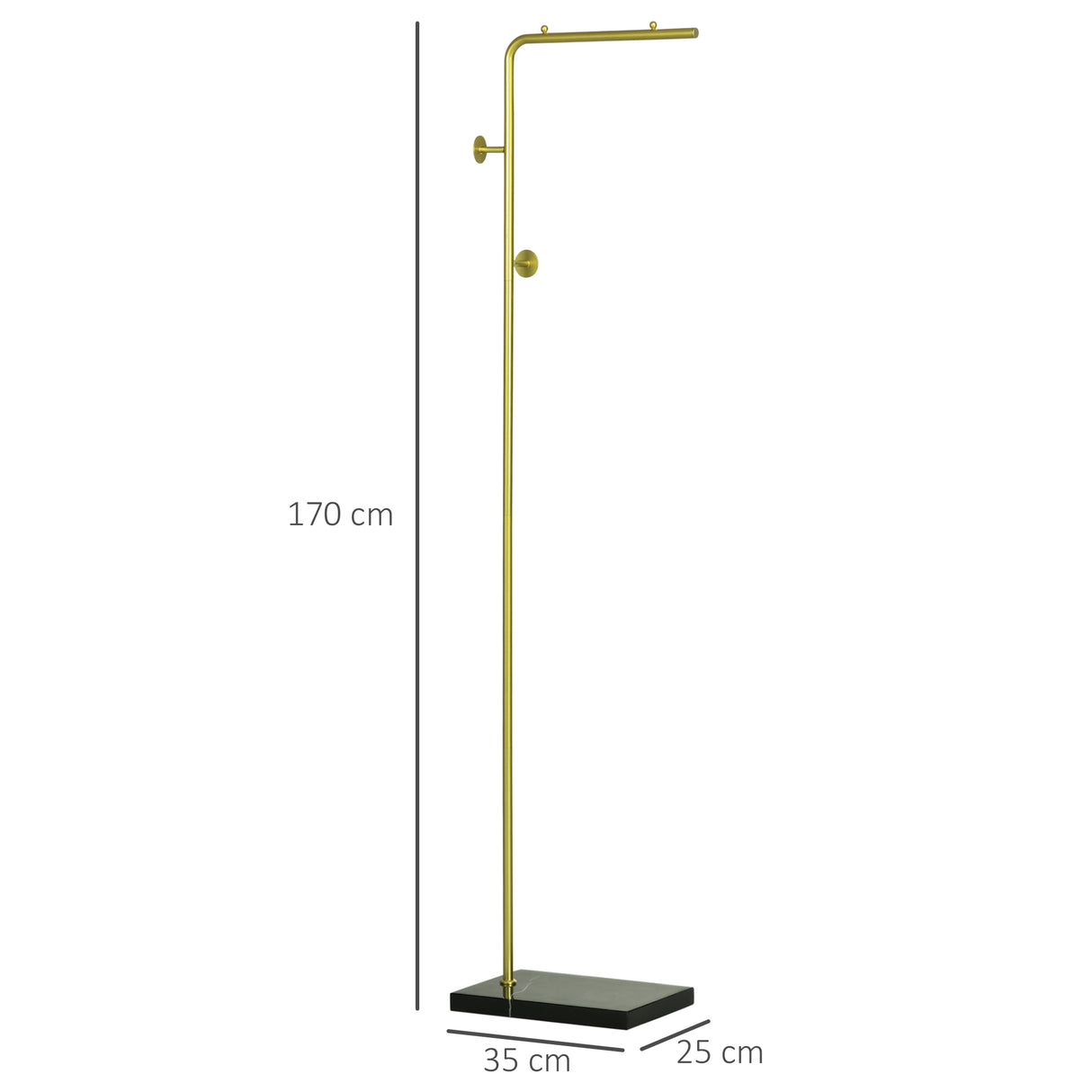 easycomfort easycomfort appendiabiti con 2 ganci per ingresso camera da letto e soggiorno in metallo e marmo 35x25x170 cm oro e nero