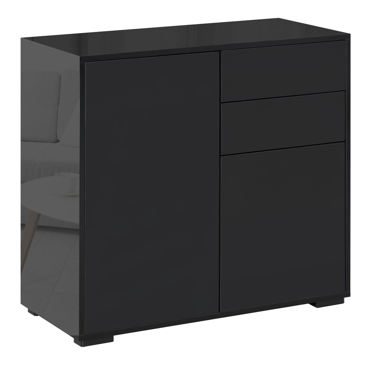 easycomfort easycomfort mobiletto multiuso per casa e ufficio con 2 cassetti e 2 armadietti apertura a pressione 79x36x74cm