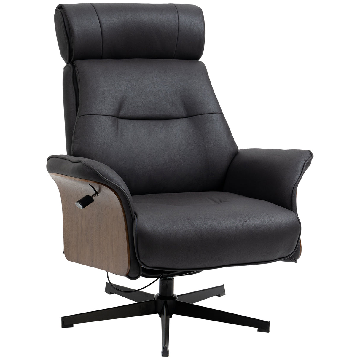 easycomfort easycomfort poltrona reclinabile con poggiatesta regolabile e seduta imbottita in acciaio e legno 84x83x103 cm