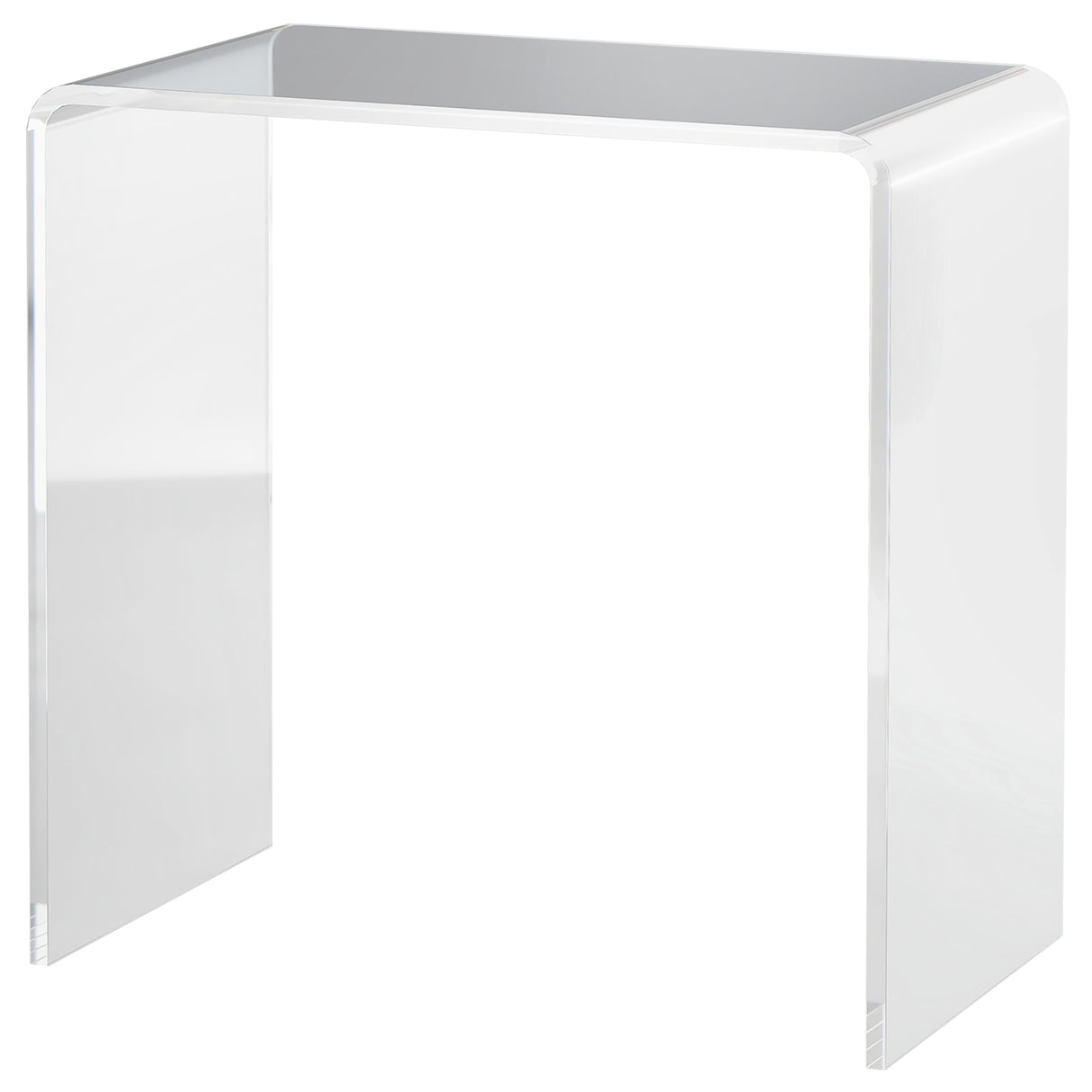 easycomfort easycomfort tavolino da salotto in acrilico a u con bordi lisci e angoli arrotondati 53 5x30 5x53 5 cm trasparente