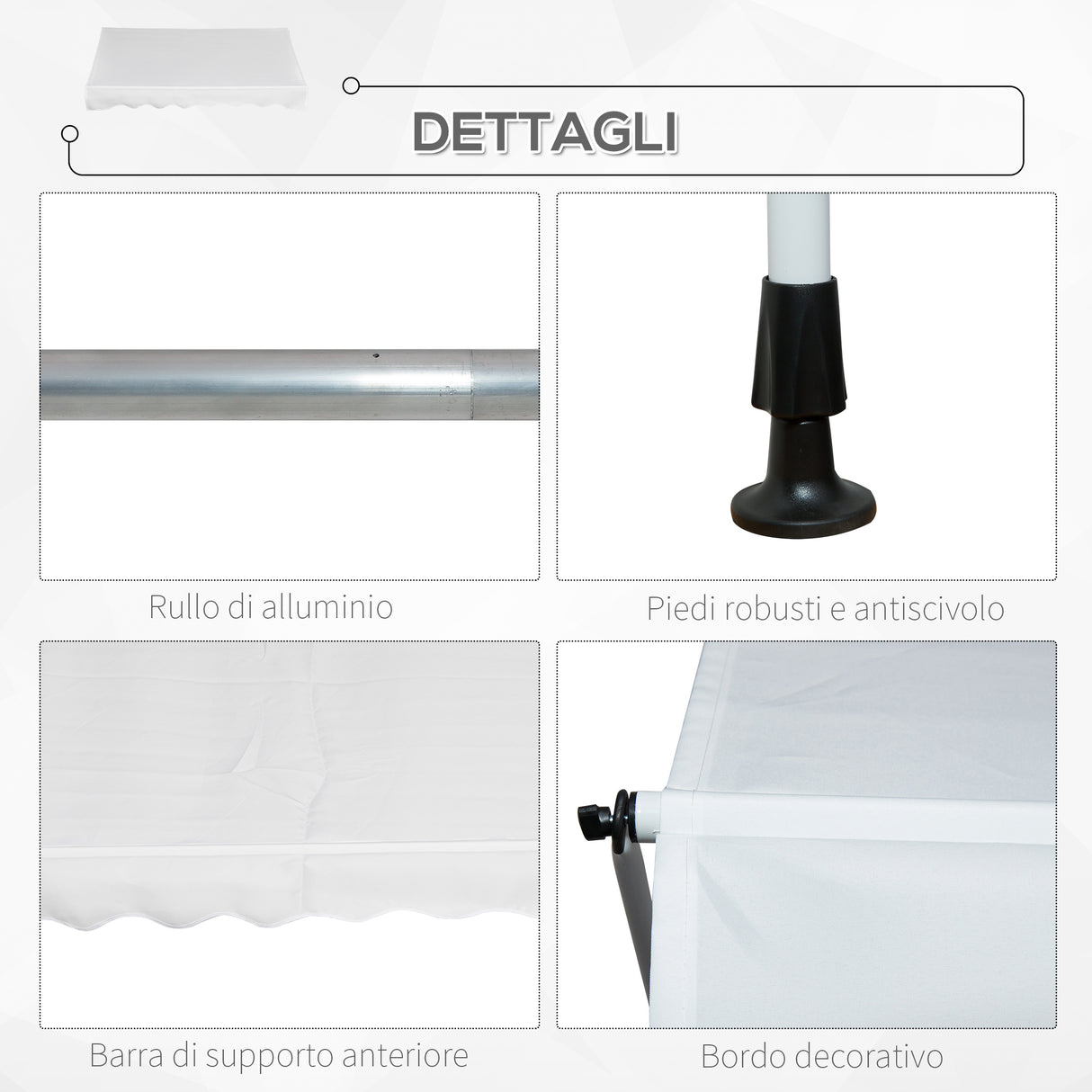 easycomfort tenda da sole da esterno a rullo con manovella altezza e angolazione regolabile 200x150cm