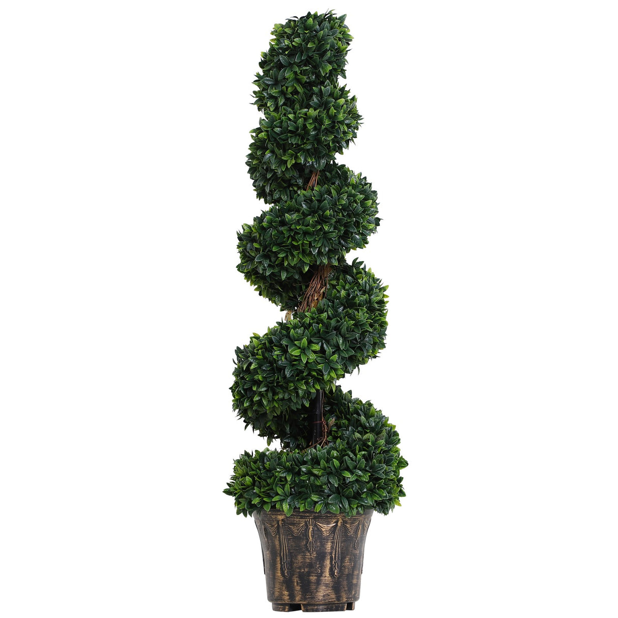 easycomfort easycomfort pianta artificiale bosso a spirale da esterno e interno con vaso 32 x 112cm